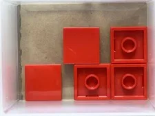 LEGO Parts - Red Tile 2 x 2 - No 3068 - QTY 5