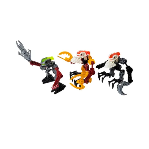 2006 LEGO Bionicle promotional set of 3 Good Guy, Bad Guy Red, and Bad Guy Black