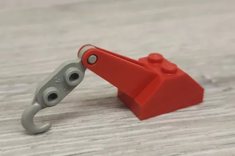 Lego 3135c02 9351 Red Hook Slope 45 2 x 3 x 1 1/3 Double W/ Arm Light Gray Hook