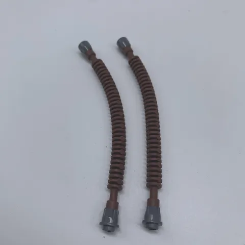 LEGO REDDISH BROWN HOSE FLEXIBLE 12L TABBED DARK BLUISH GRAY END x131c03 10225-1