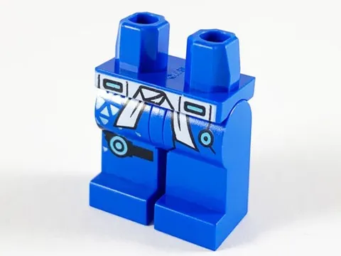 LEGO® Part 970c00pb1051 - Hips and Legs with White Sash, Silver Triangles