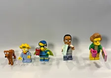 LEGO Simpsons Minifigure Lot Milhouse Edna Hibbert Maggie Santa's Helper Dog 