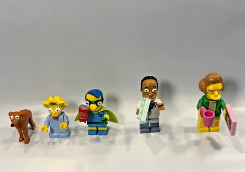 LEGO Simpsons Minifigure Lot Milhouse Edna Hibbert Maggie Santa's Helper Dog 
