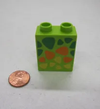 Lego Duplo Dragon Dinosaur Scales Green Specialty Printed Block