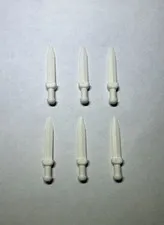 Lego Lot Of 6 Mini Short Swords Sword Weapon Castle Knight White New