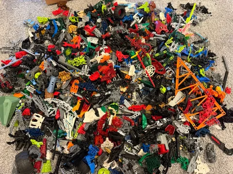 Huge LEGO Bionicle Hero Factory Bulk Lot 10lbs Masks Parts Weapons + More BOX A