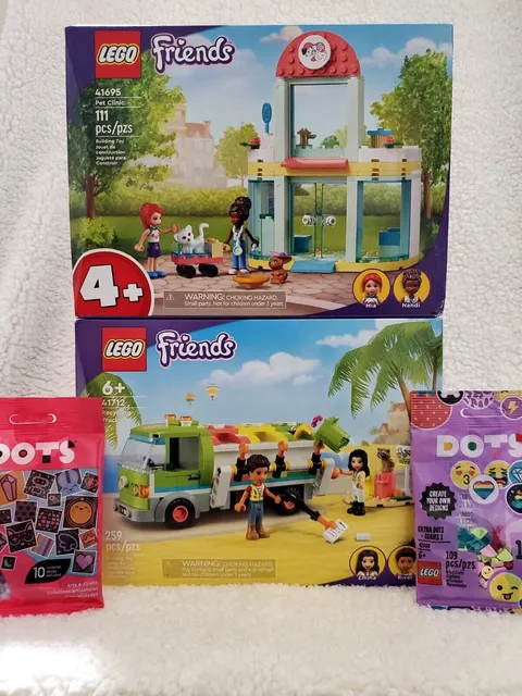LEGO Friends 41695 Pet Clinic, 41712 Recycling Truck, DOTS 41908, DOTS 41803 Lot