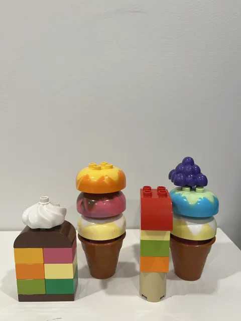 LEGO DUPLO Ice Cream Dessert Food Bricks Multicolor incomplete 10574