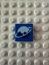 LEGO Tile 2 x 2 with Ice Planet 2002 Logo, Globe with Ice 3068p61