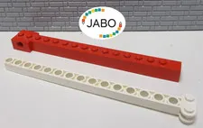 (J5/13/2) LEGO 2350a Crane Boom Crane Arm Red with 2351 Inner Part White 6358