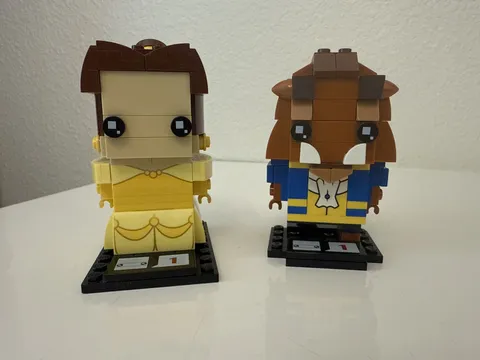 LEGO BRICKHEADZ: Belle (41595) Beast (41596) Incomplete 