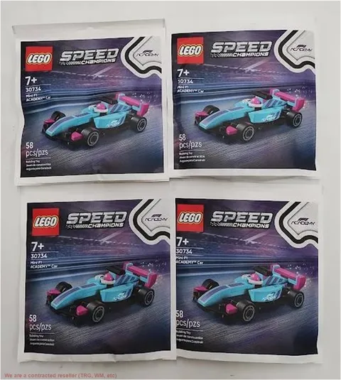LOT OF 4 LEGO Speed Champions Mini F1 ACADEMY Car 30734