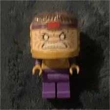 LEGO Minifigure Purple Legs Tan Torso with Large Head Plastic Figure