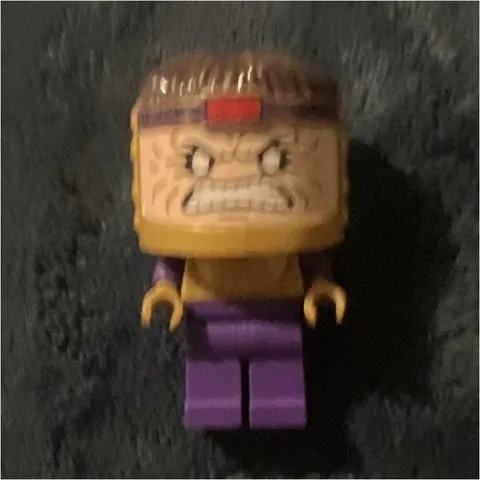 LEGO Minifigure Purple Legs Tan Torso with Large Head Plastic Figure