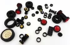 Lot Of 40X LEGO Pieces Wheels 43X14 14mm Connectors Rims Plates