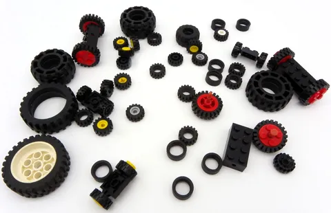 Lot Of 40X LEGO Pieces Wheels 43X14 14mm Connectors Rims Plates