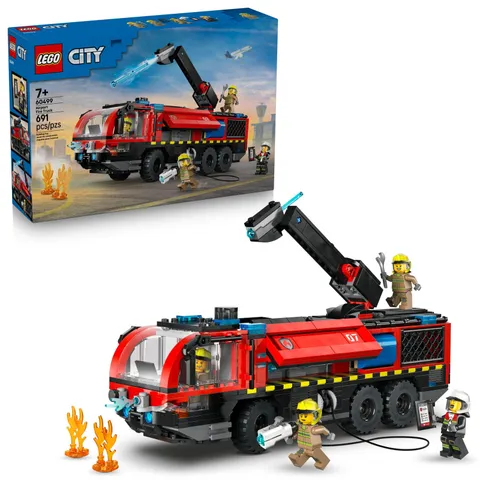 LEGO City Airport Fire Truck Kids Building Toy - Pretend Play Multicolor