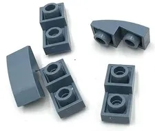 Lego 5 New Sand Blue Slope Sloped Curved 2 x 1 x 2/3 Inverted Parts