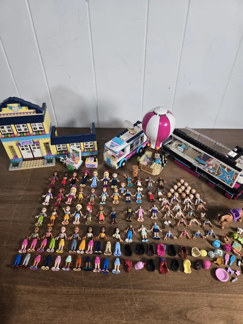 LEGO Friends Minidoll Figure Lot w/ Accessories, Animals, sets.