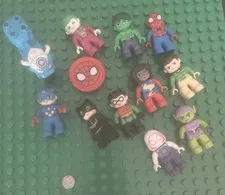 Lego Duplo - Lot Of (10) DC Marvel Super Hero Villain Figure Pieces *