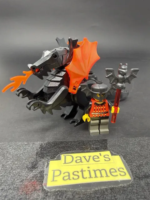 Vintage Rare 1997 Lego Fright Knights 6007 Bat Lord Black Dragon NO CAPE