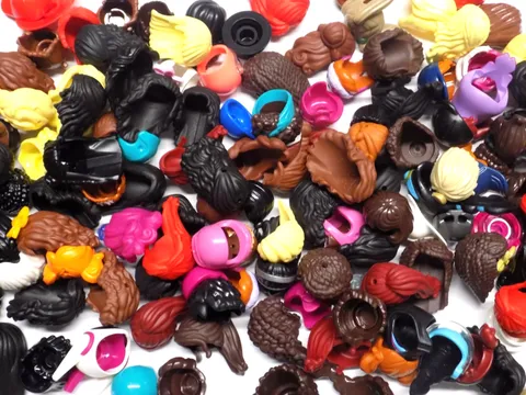 LEGO Minifigure Girls Hats Helment Hair 50 pc Lot {WASHED}