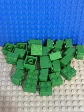 LEGO Green 2x2 Plastic Brick Building Pieces Bulk Lot - 30 Pieces in Bag