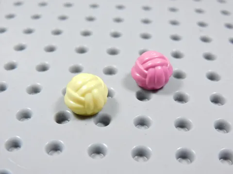 LEGO Lot of 2 Ball of Yarn Wool Utensil Dark Pink Cool Pastel Yellow Minifig BS