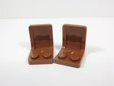LEGO 2 Reddish Brown Chairs Seats Accessory Minifig S3