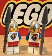 Lego Lot Of (2) Castle Royal Knights Minifigures With Accessories 