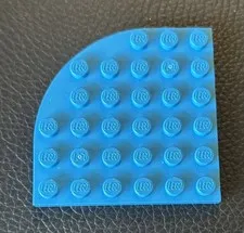 LEGO Parts 6003 Flat Plate Round Corner 6 x 6 Dark Azure