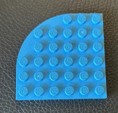 LEGO Parts 6003 Flat Plate Round Corner 6 x 6 Dark Azure