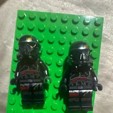 LEGO Minifigure Lot of 2 Black Helmeted Figures w/ Printed Torsos