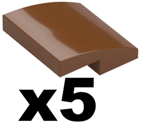 Lego NEW Curved SLOPE Reddish Brown 2 x 2 x 2/3 Building Qty 5 Part 15068 RB01