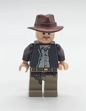 LEGO Indiana Jones Minifigure iaj001 Dark Brown Jacket Lobsided Grin 7627 7623