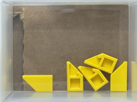 LEGO Parts - Yellow Tile, Modified 1 x 2 Wedge Left - No 5091 - QTY 5
