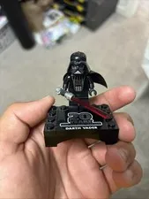 LEGO Star Wars Darth Vader Minifigure w/ Cape Red Lightsaber 20 Years Stand