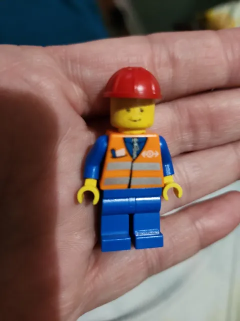 LEGO Train Minifigure Train Orange Vest with Safety Stripes!