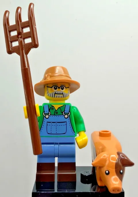 LEGO (71011) CMF Series 15 Farmer w/Pig Minifigure col15-1 Complete New Farm