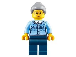 LEGO® Minifigure Holiday & Event hol106 Grandmother Fair Isle Sweater Light Blui
