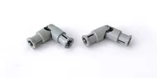 2x LEGO Technic Part #9244 Light Gray Universal Joint 4L Complete Assembly Rare