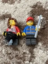 LEGO Camerawoman Minifigure sc011 Sc010 Speed Champions Race Marshal 75912 Lot