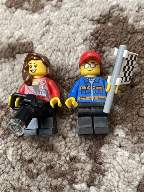 LEGO Camerawoman Minifigure sc011 Sc010 Speed Champions Race Marshal 75912 Lot