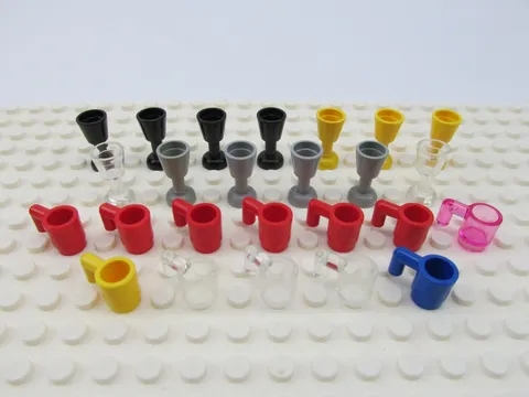 Lot of 25 Lego Minifigure Utensil Goblets & Cups Mugs (2343, 3899)