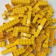 LEGO Bricks Parts and Pieces Bulk Lot  Yellow 100 Random Pcs