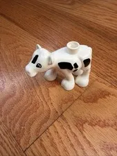 Lego Duplo Black Spotted Calf Baby Cow Animal Zoo Replacement Farm House