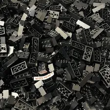 LEGO 100 2x4 Bricks Black - Bulk Parts Pieces MOC CITY Building 3001
