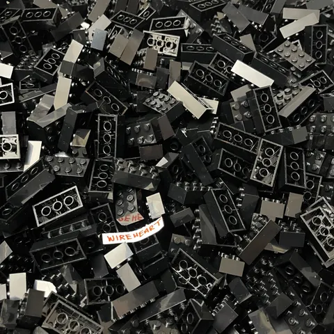LEGO 100 2x4 Bricks Black - Bulk Parts Pieces MOC CITY Building 3001