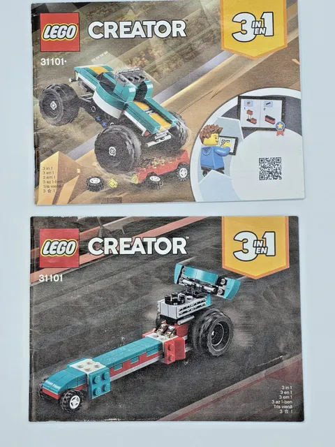 LEGO Creator 31101 Monster Truck, Drag Racer Instructions, Books 1 & 3 Only!