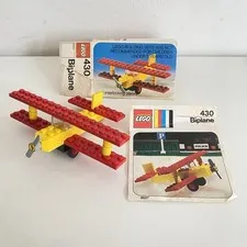 LEGO Biplane 430 Complete Set Box Instruction Manual 18 Pieces Plastic